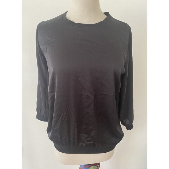 Women’s Express Black Tunic Top Sz Small Sheer Back Size S - Picture 1 of 7
